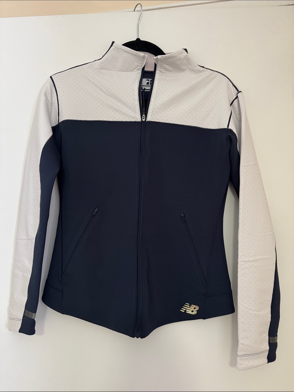 New Balance Navy and White Full-Zip Athletic Jacket